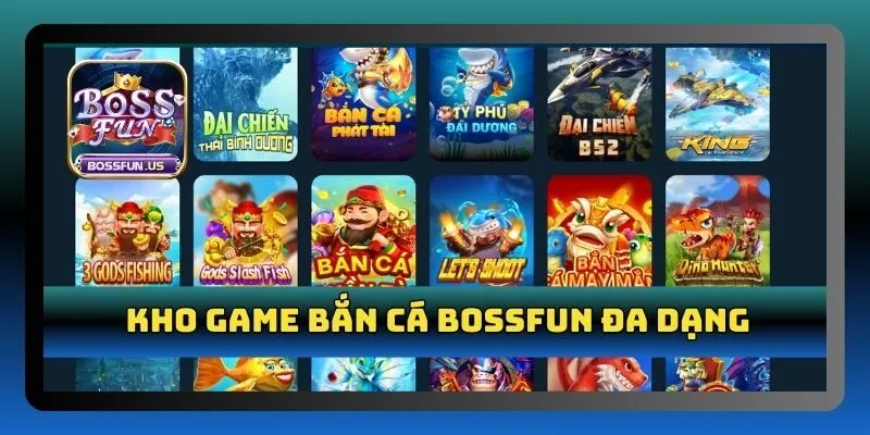 Bắn cá Bossfun - Thiên đường săn thưởng kiếm tiền khủng 2 Bossfun cung cấp kho game bắn cá đa dạng